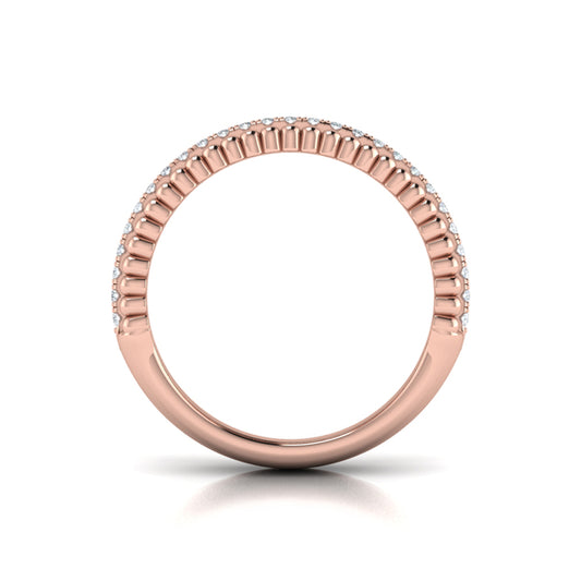 Fluted Ring with Center Diamonds