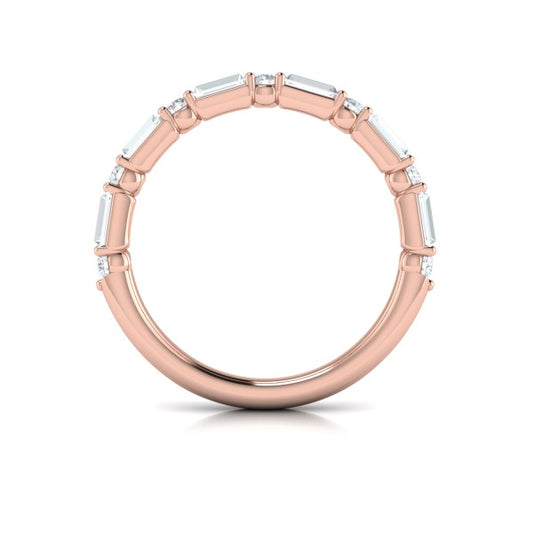 Matching Bands Wedding Band in 14K Rose Gold by Vlora Bridal