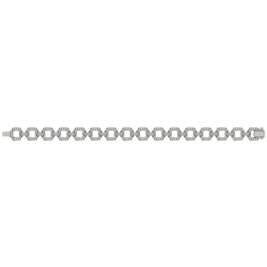Diamond Open Honeycomb Link Bracelet