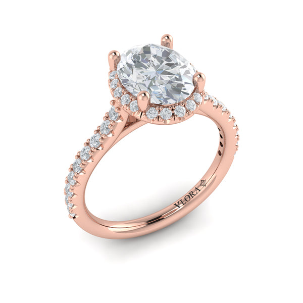 Graceful Halo Oval Engagement Ring