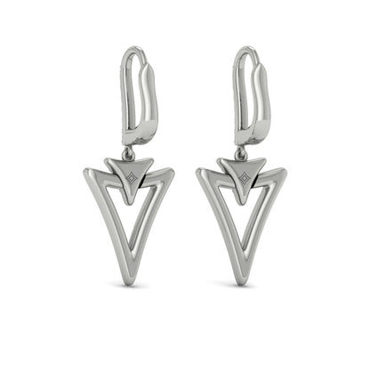 Diamond Open Double Trinity Huggie Earrings