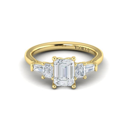 Quintet Emerald Cut Engagement Ring