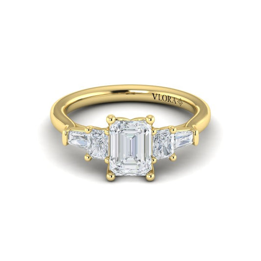 Quintet Emerald Cut Engagement Ring
