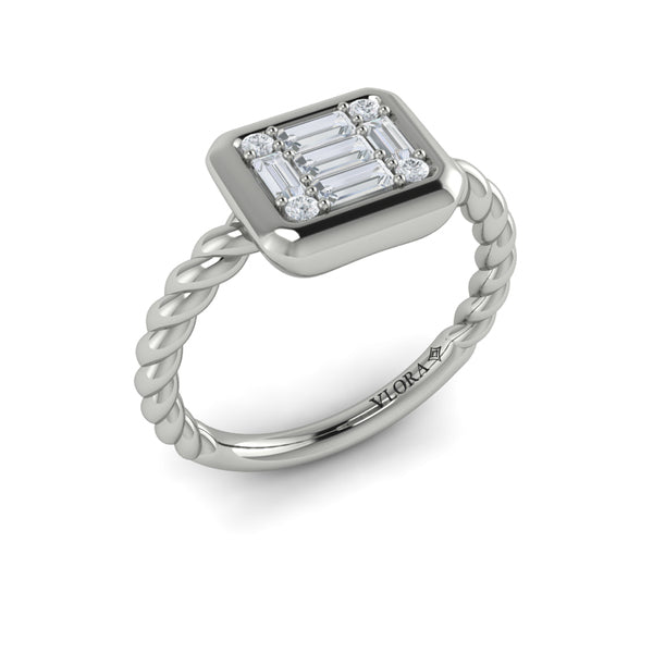Multi Baguette and Round Diamond Ring