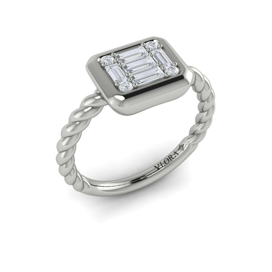 Multi Baguette and Round Diamond Ring