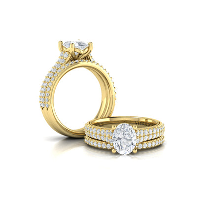 Oval Pave Cathedral Engagement Ring