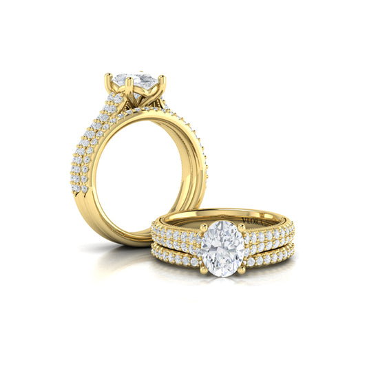 Oval Pave Cathedral Engagement Ring