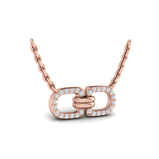 Linked Curves with Diamond Accent Pendant