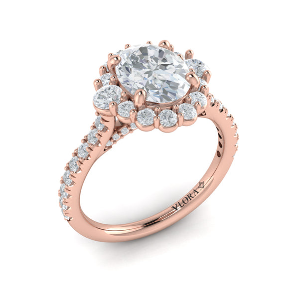 Horizon Halo Oval Engagement Ring