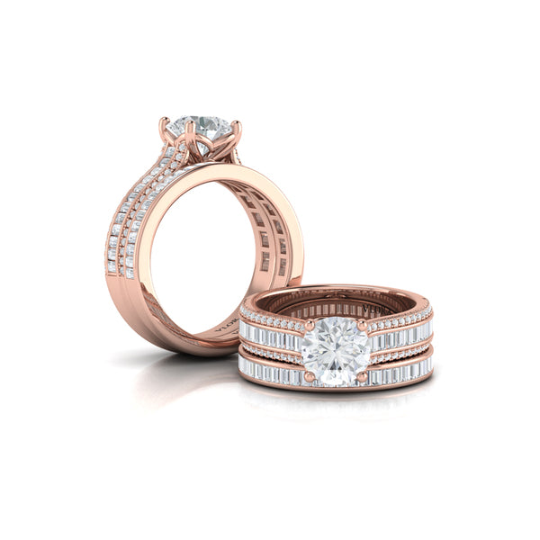 Matching Bands Wedding Band in 14K Rose Gold by Vlora Bridal