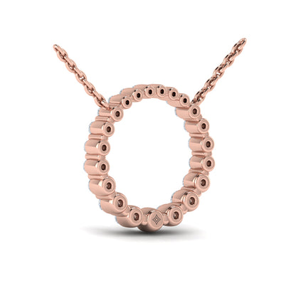 Graduated Round Diamond Open Circle Pendant