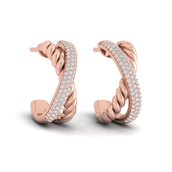 Crossed Hoop Earrings