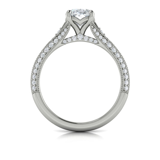 Vintage Splendor Oval Split Shank Engagement Ring