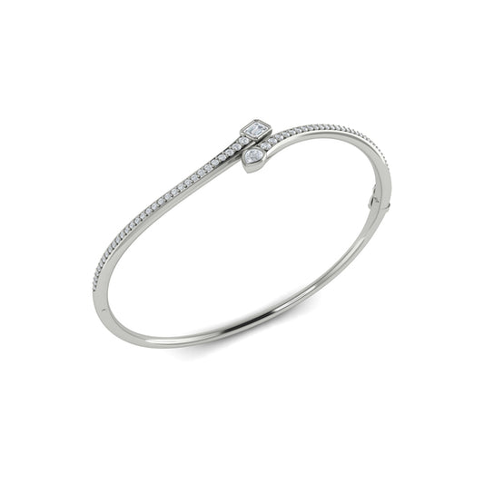 Sculpted Mixed Shape Diamond Bangle