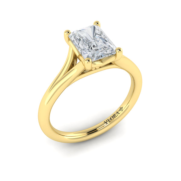 Solitaire Emerald Cut Engagement Ring