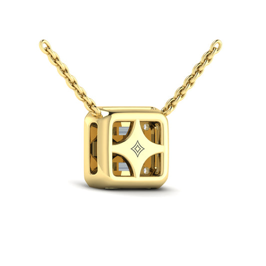 Multi Diamond Baguette Pendant Necklace