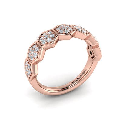 Diamond Cluster Honeycomb Ring