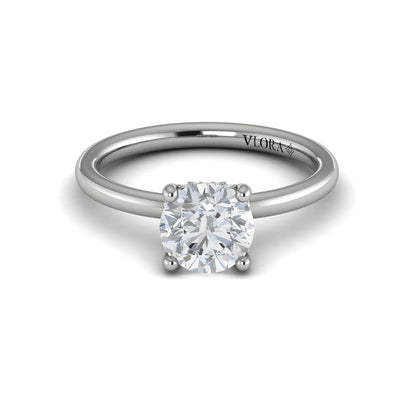 Round Solitaire Engagement Ring in Platinum by Vlora Bridal