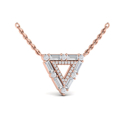 Diamond Baguette Double Trinity Necklace