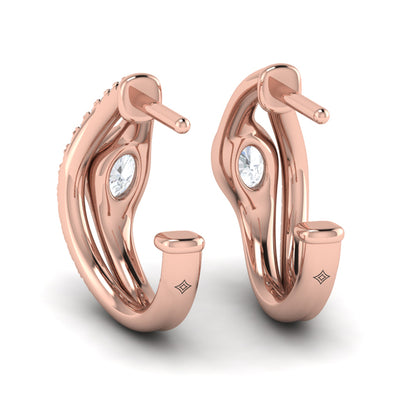 Bezel‑set Oval Diamond and Pavé Diamond Wrap Hoops