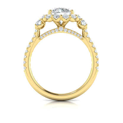 Enchanted Floral Halo Engagement Ring