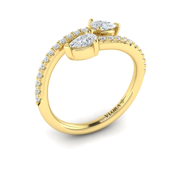 Pear Diamond Wrap Ring
