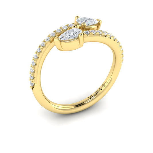 Pear Diamond Wrap Ring