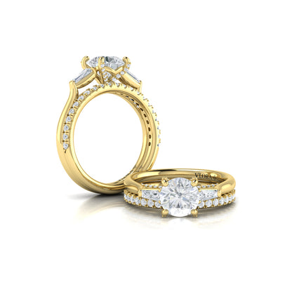 Crescendo Three Stone Engagement Ring