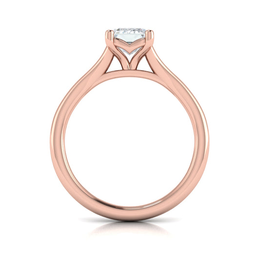 Solitaire Emerald Cut Engagement Ring