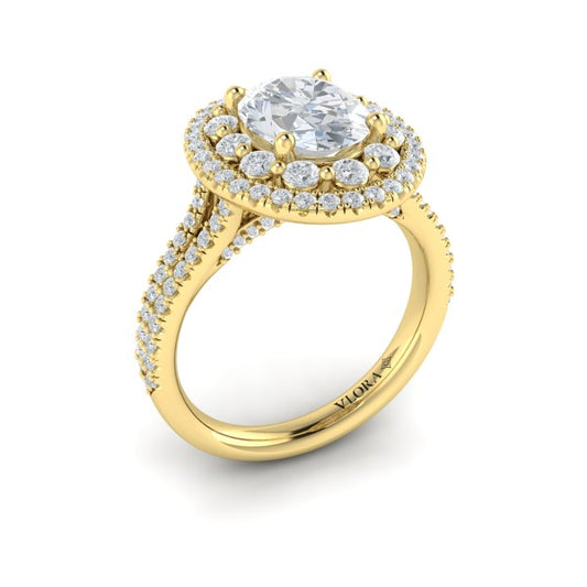 Grand Double Halo Oval Engagement Ring