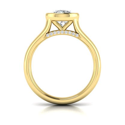 Contoured Bezel Diamond Engagement Ring