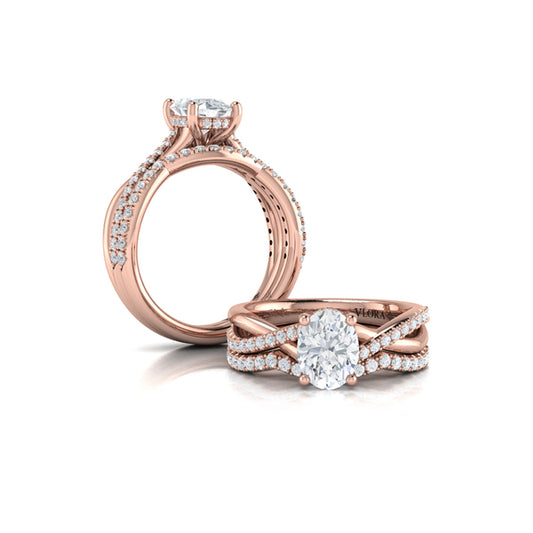 Matching Bands Wedding Band in 14K Rose Gold by Vlora Bridal