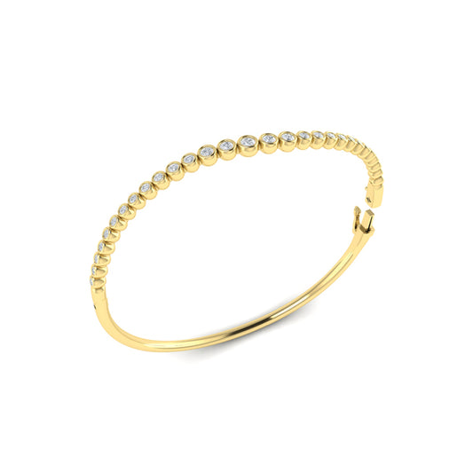 Graduated Bezel Set Diamond Bangle