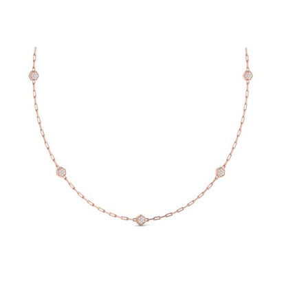 Multi Diamond Honeycomb Link Necklace