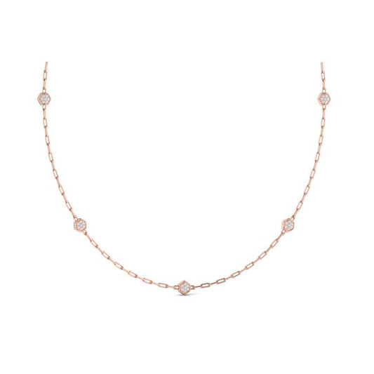 Multi Diamond Honeycomb Link Necklace