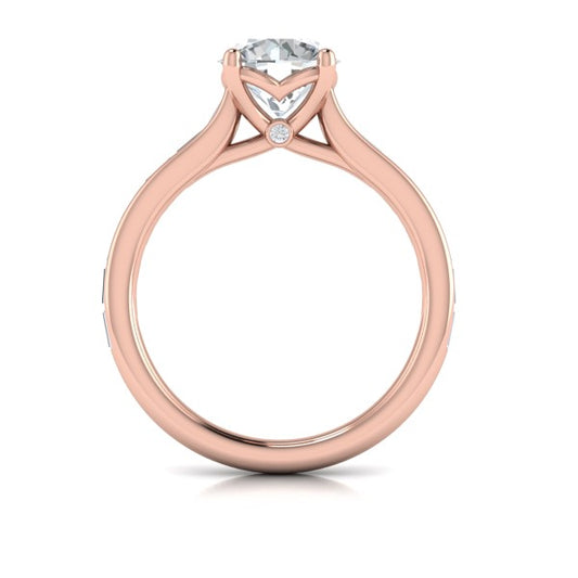 Round Classic Engagement Ring in 14K Rose Gold by Vlora Bridal