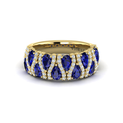 Multi Diamond and Sapphire Statement Ring