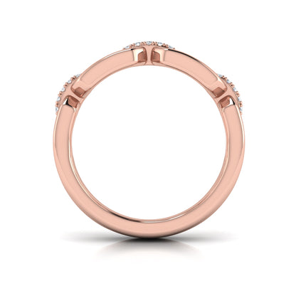 Diamond Accent East West Open Oval Link Ring