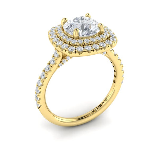 Delicate Double Halo Engagement Ring