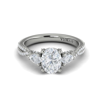 Brilliantly Entwined Three Stone Engagement Ring