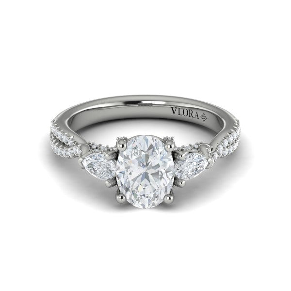 Brilliantly Entwined Three Stone Engagement Ring