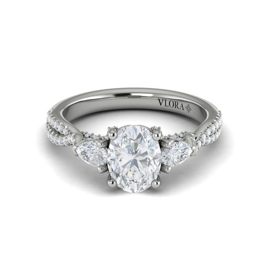 Brilliantly Entwined Three Stone Engagement Ring