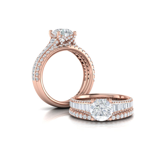 Matching Bands Wedding Band in 14K Rose Gold by Vlora Bridal