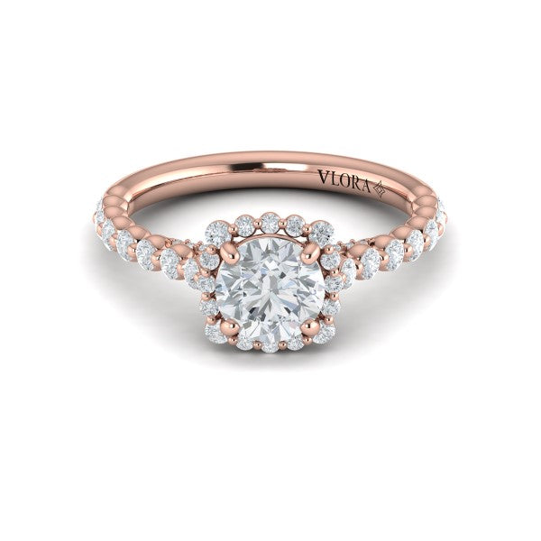 Floating Halo Round Engagement Ring