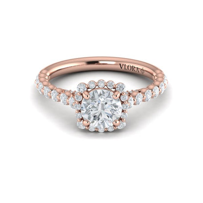 Floating Halo Round Engagement Ring