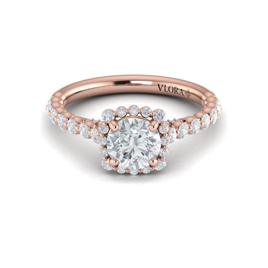 Floating Halo Round Engagement Ring