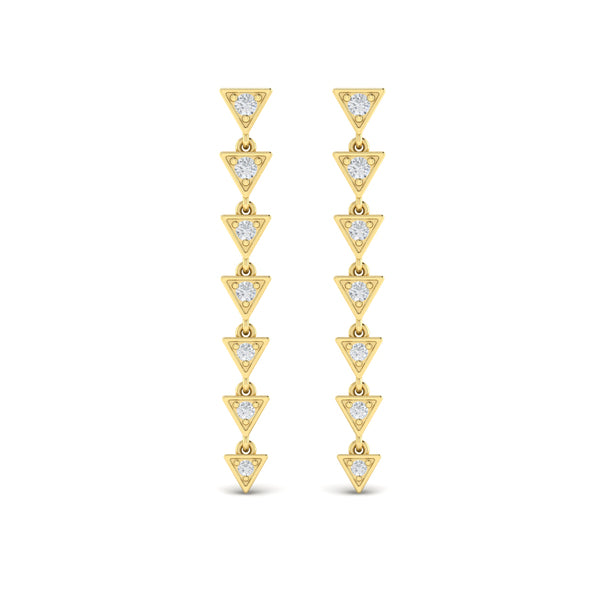 Diamond Trinity Drop Statement Earrings