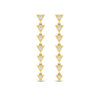 Diamond Trinity Drop Statement Earrings