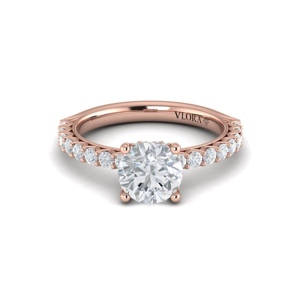 Woven Elegance Hidden Halo Round Engagement Ring