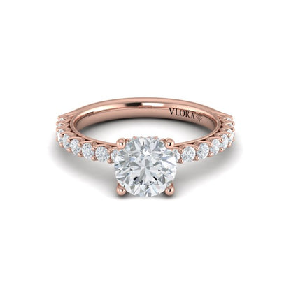 Woven Elegance Hidden Halo Round Engagement Ring